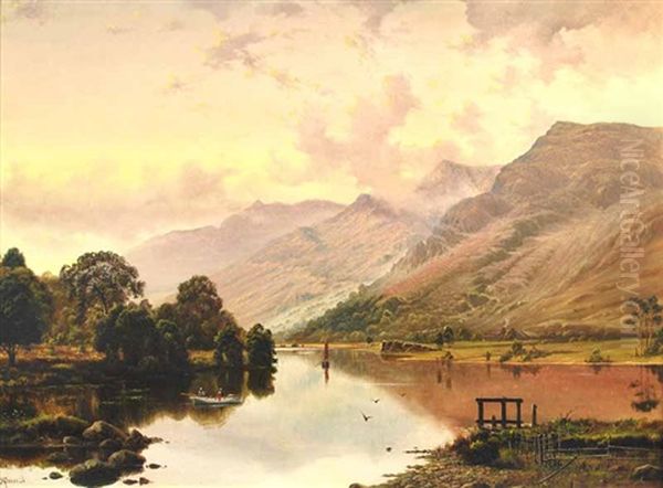 Glenfalloch From The Head Of Loch Lomond, Scotland Oil Painting by Haughton Forrest