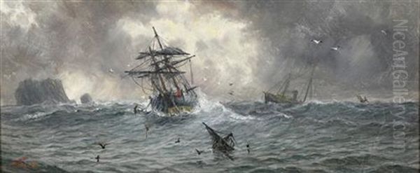 Shipwreck Oil Painting by Haughton Forrest