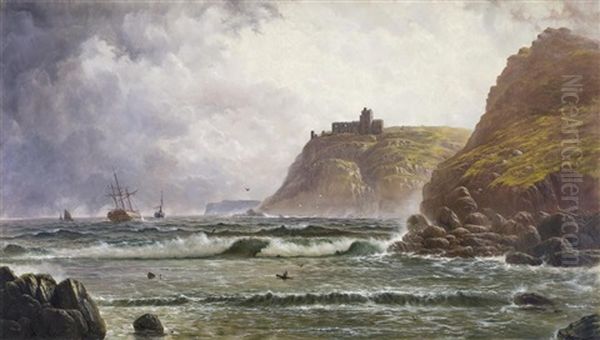 An Incident Off Bamborough Castle Oil Painting by James Haughton Forrest