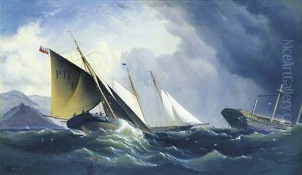 Shipwreck Off A Steep Coast Oil Painting by James Haughton Forrest