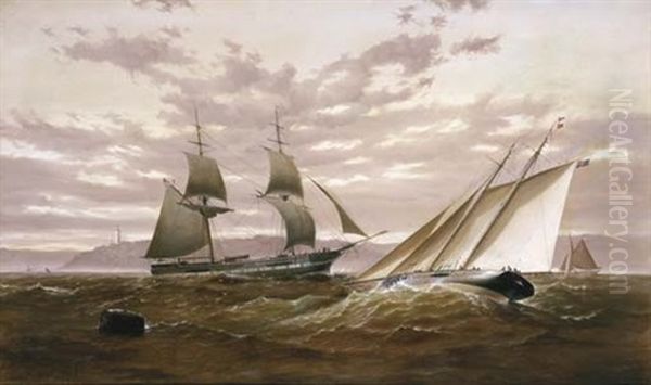 Top Sail Schooner And Sailing Yacht Oil Painting by James Haughton Forrest