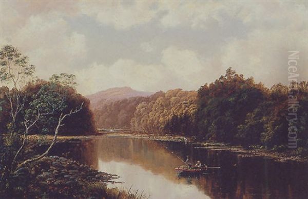 River Landscape Oil Painting by James Haughton Forrest