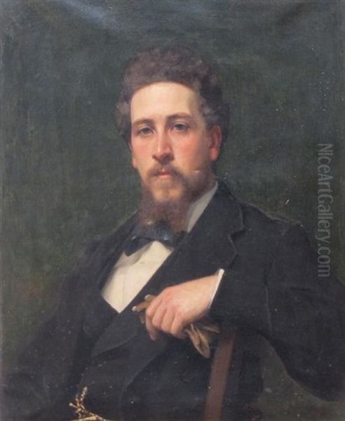 Portrait De Ernest De Marignac, Paris Oil Painting by Nils Forsberg Sr.