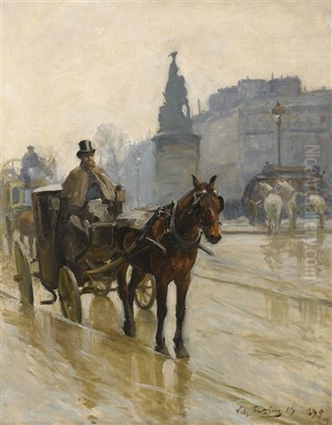 Kusk I Paris Oil Painting by Nils Forsberg Sr.