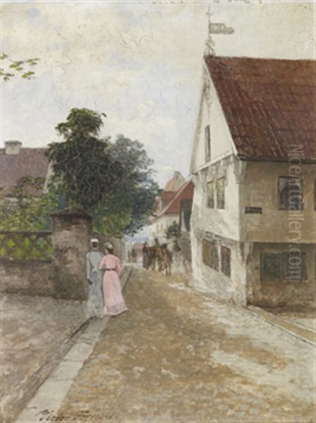 Gata I Visby Oil Painting by Victor Forssell