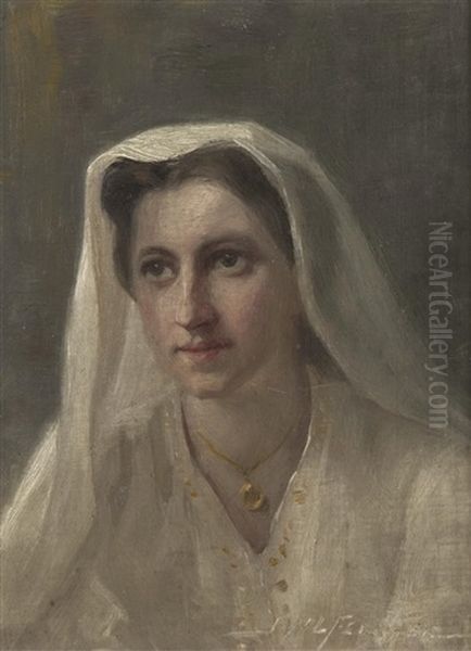 Untitled - Portrait Of A Woman Oil Painting by John Wycliffe Lewis Forster