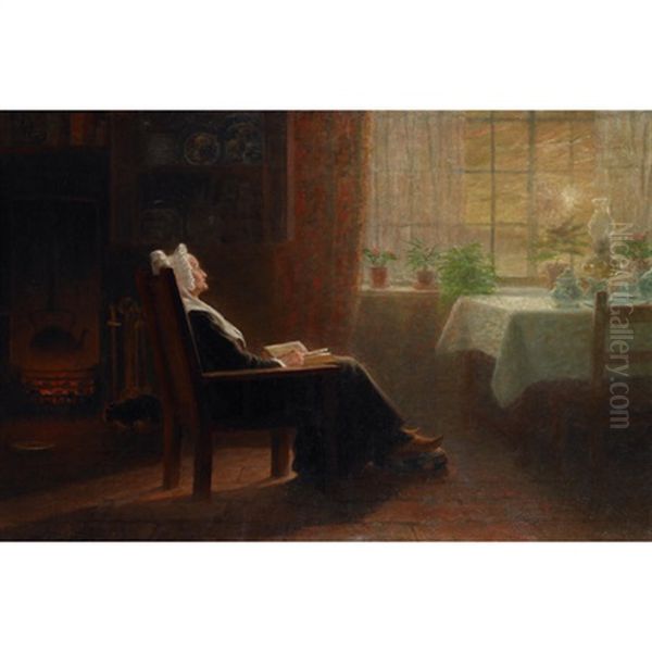 Dutch Woman Reading Oil Painting by John Wycliffe Lewis Forster