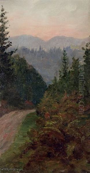 Mountain Path At Dusk Oil Painting by John Wycliffe Lewis Forster