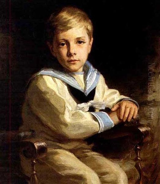 Boy In A Sailor Suit Oil Painting by John Wycliffe Lewis Forster