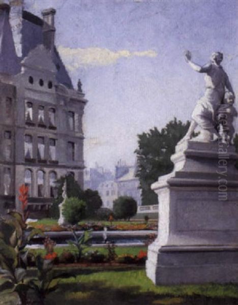 Tuileries Gardens, The Louvre, Paris Oil Painting by John Wycliffe Lewis Forster