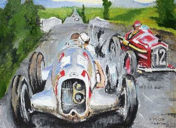 Rennen Am Nurburgring Oil Painting by P. Forster