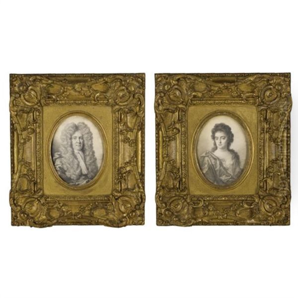 Portrait Of A Gentleman (+ Portrait Of A Lady; 2 Works) Oil Painting by Thomas Forster