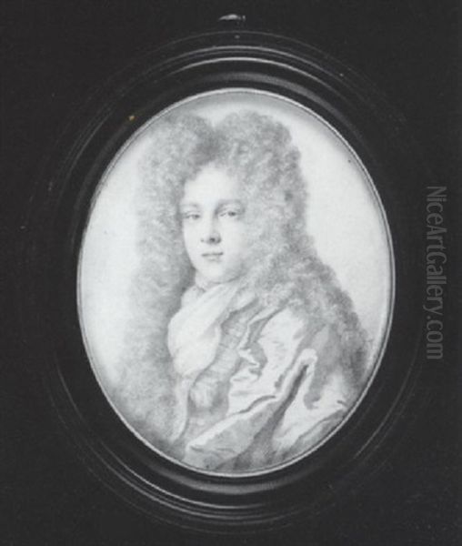 Charles, 2nd Earl Of Berkeley Wearing Full-bottomed Wig, Cloak Over Figured Doublet And Jabot Oil Painting by Thomas Forster