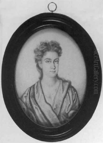 Portrait Of Mrs. Thomas Hay, In Loose Fitting Robes With Striped Lining Oil Painting by Thomas Forster