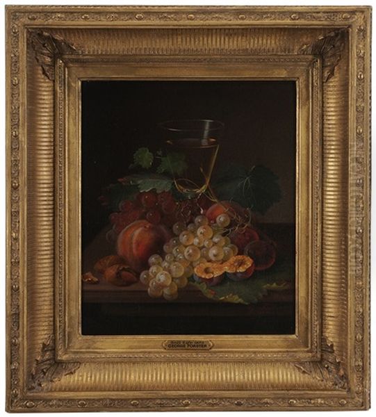 Still Life With Fruit And Wine Glass Oil Painting by George Forster