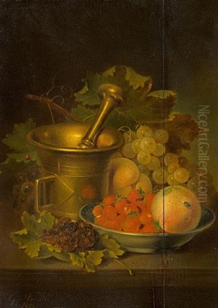 Fruchtestillleben Mit Morser Oil Painting by George Forster