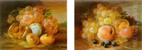 Grapes And Plums Oil Painting by George Forster