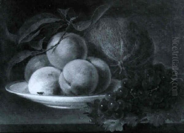 Peaches, Grapes And Melon Oil Painting by George Forster