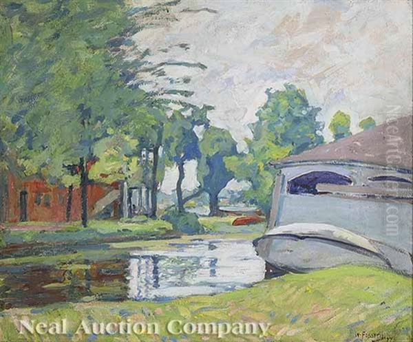 The Canal At Lake Winona Oil Painting by William Forsyth