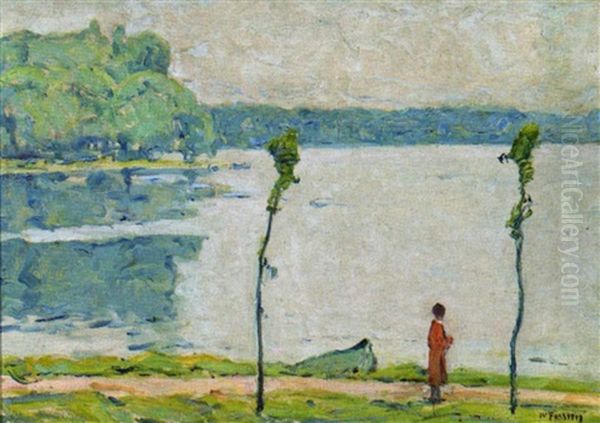 Gray Morning (lake Winona, Indiana) Oil Painting by William Forsyth