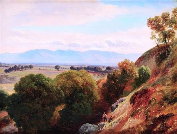 La Plaine Pres De Civitella En Italie Oil Painting by Jean-Antoine-Simeon Fort