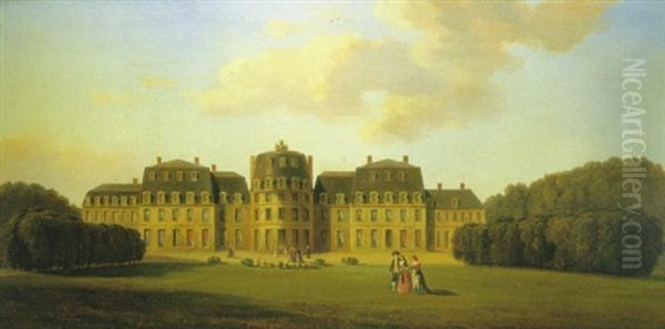 Vista Del Chateau De Saint Cloud Oil Painting by Jean-Antoine-Simeon Fort