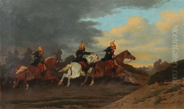 Reiterschlacht Oil Painting by Theodore Fort