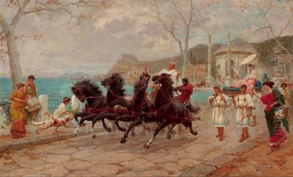 Parade Scene, Rome Oil Painting by Ettore Forti