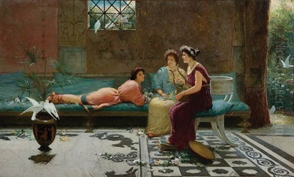 A Pompeiian Love Song Oil Painting by Ettore Forti