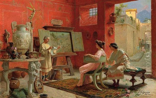 The Art Lesson Oil Painting by Ettore Forti