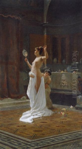 Femmes A La Toilette Oil Painting by Ettore Forti