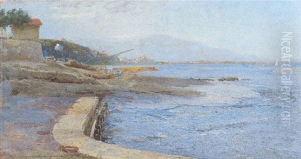 Veduta Di Terracina Oil Painting by Ettore Forti