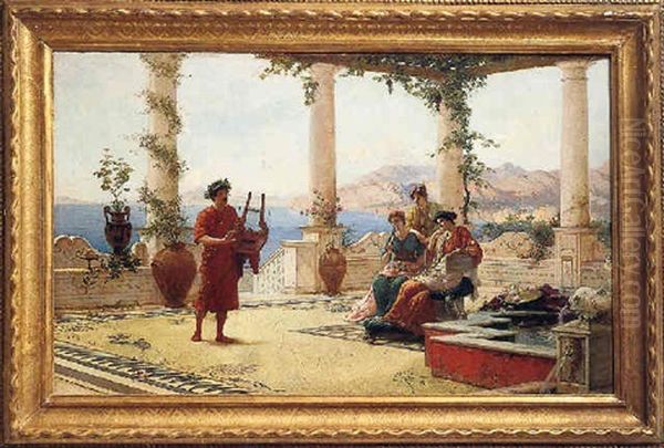 Performance On The Balcony Oil Painting by Ettore Forti