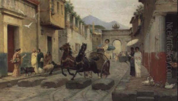 Una Distrazione Pericolosa Oil Painting by Ettore Forti