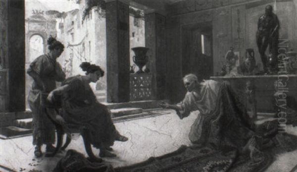 The Pompeiian Rug Merchant Oil Painting by Ettore Forti