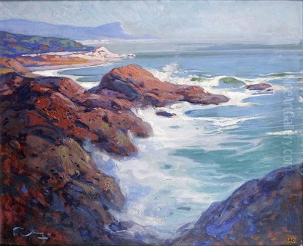 Les Roches Rouges De L'esterel Oil Painting by Louis Fortuney