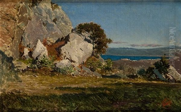 Paisaje Napolitano Oil Painting by Mariano Jose Maria Bernardo Fortuny y Carbo