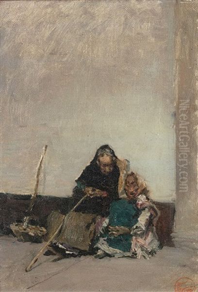 Vieilles Mendiantes Oil Painting by Mariano Jose Maria Bernardo Fortuny y Carbo