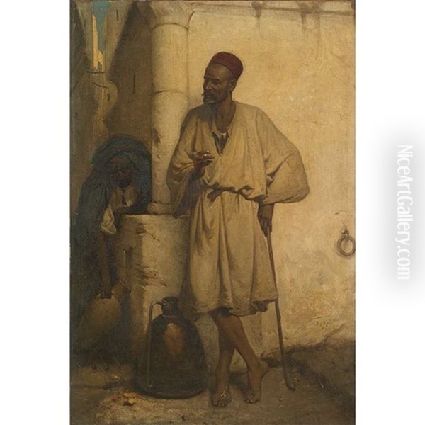 Fetching Water Oil Painting by Mariano Jose Maria Bernardo Fortuny y Carbo