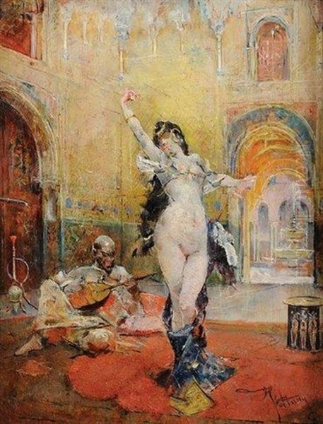 La Danseuse Orientale Oil Painting by Mariano Jose Maria Bernardo Fortuny y Carbo