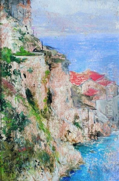 Coast Of Italy Oil Painting by Mariano Fortuny y de Madrazo