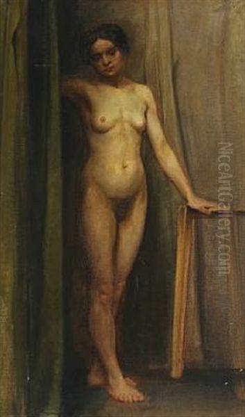 Female Model Oil Painting by Carl Forup