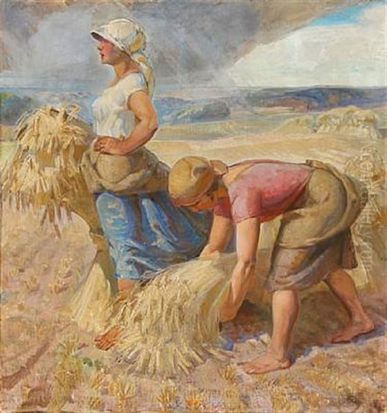 Harvesters Oil Painting by Carl Forup