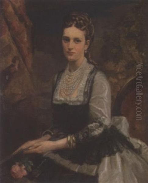 Portrait Of Queen Alexandra Oil Painting by Carl Forup