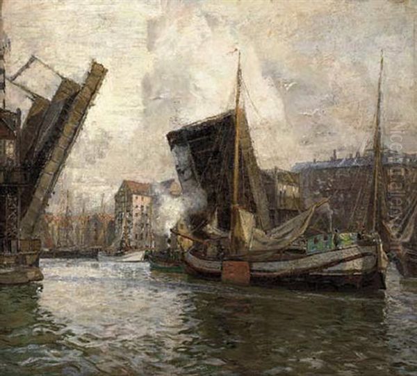 The Port Of Copenhagen Oil Painting by Carl Forup