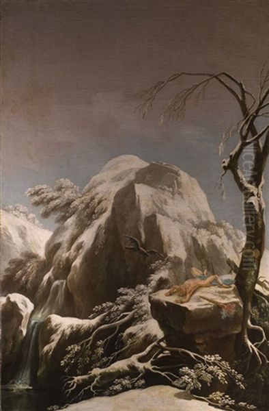 Der Gefesselte Prometheus In Verschneiten Berggipfeln Des Kaukasus Oil Painting by Francesco Foschi