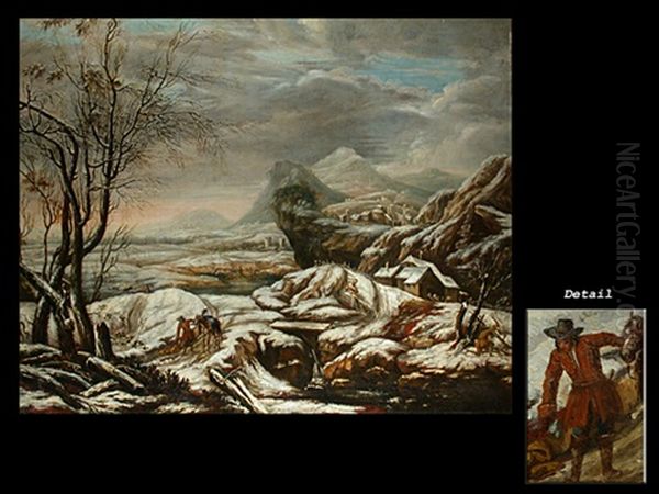 Tiefe Winterlandschaft Mit Reiter Oil Painting by Francesco Foschi