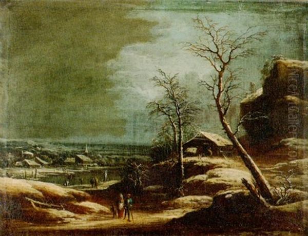 Winterliche Landschaft Oil Painting by Francesco Foschi