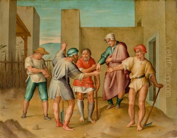 The Payment Of The Workers In The Lord's Vineyard, So-called Parable Of The Workers In The Vineyard Oil Painting by Pier Francesco Di Jacopo Foschi