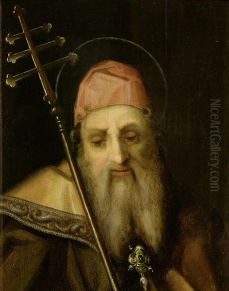 Heiliger Antonius Oil Painting by Pier Francesco Di Jacopo Foschi